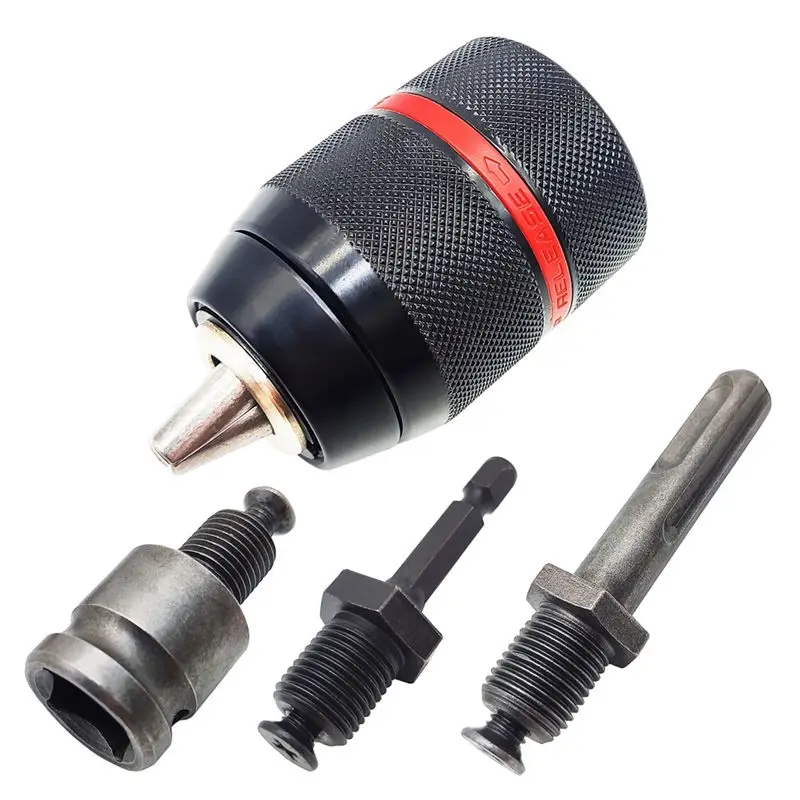 AC88-13Mm Chuck Set Hand-Tight Self-Locking Chuck Impact Electric Hammer Wrench Conversion Round Hexagon Handle Power Drill Chuc
