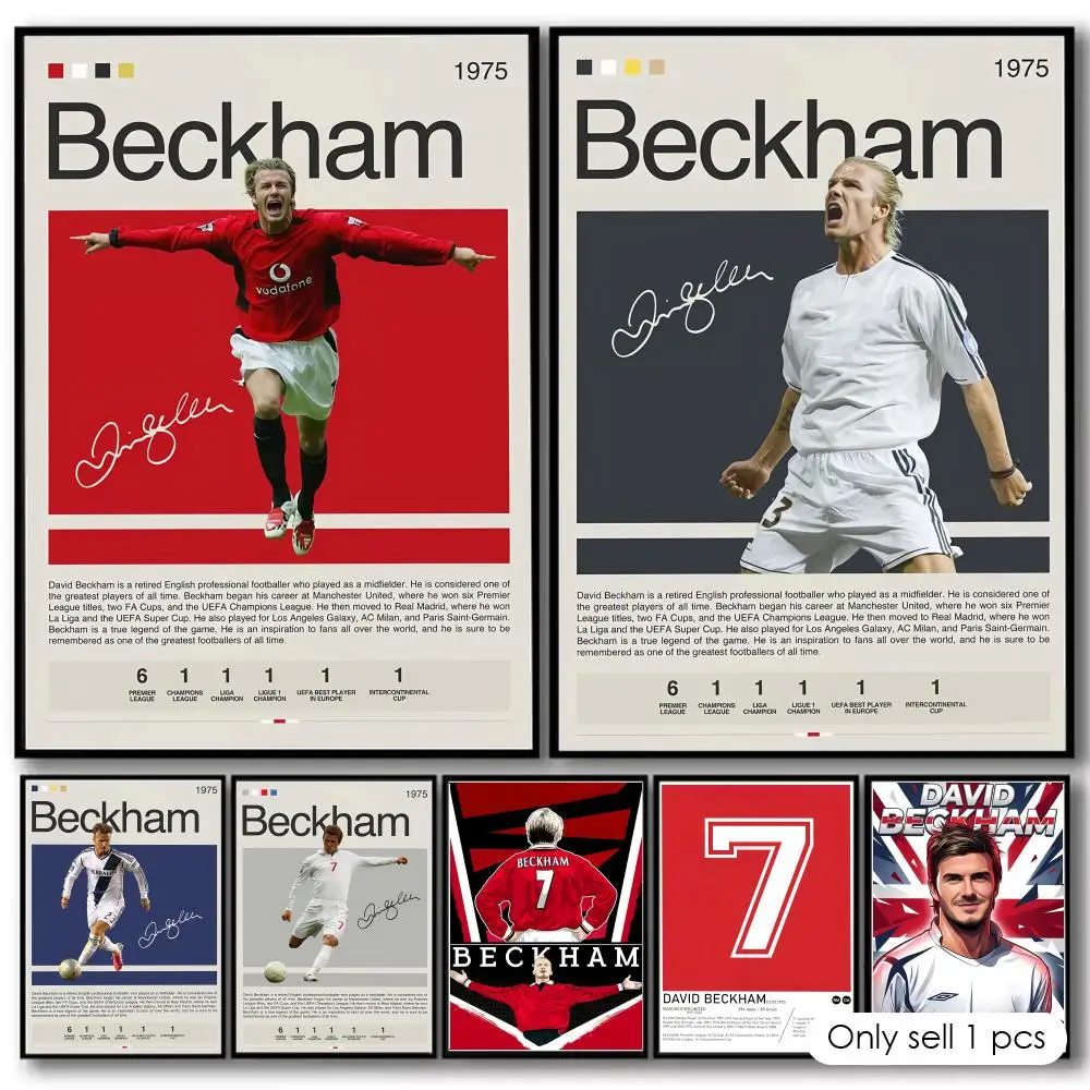 Pintura de D-David Beckham, caligrafía, lienzo de algodón, arte de pared, póster, pintura decorativa de calidad para sala de estar, decoración del hogar