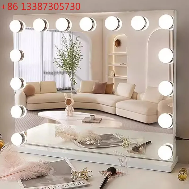 

Настольное косметическое зеркало с LED-подсветкой, квадратное, профессиональное, для прямых трансляций, с функцией заполняющего света