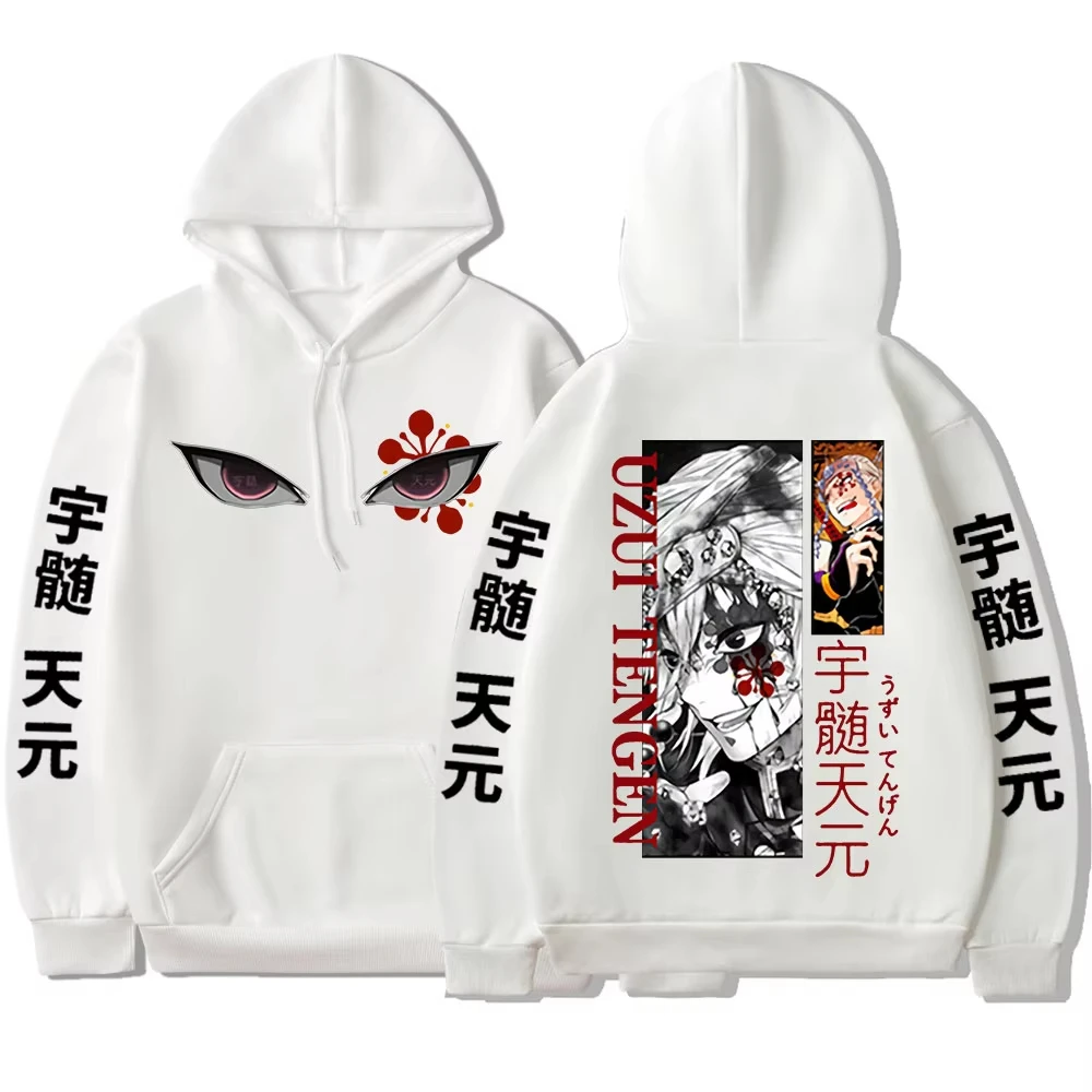 

Anime Demon Killer Uzui Tengen Eyes Men Hooded Couple Print Harajuku Long Sleeve Fleece Streetwear