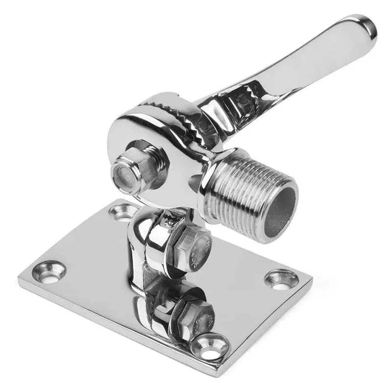 

N96R Marine VHF Antenna 316 Stainless Steel Adjustable Base Mount For Boats