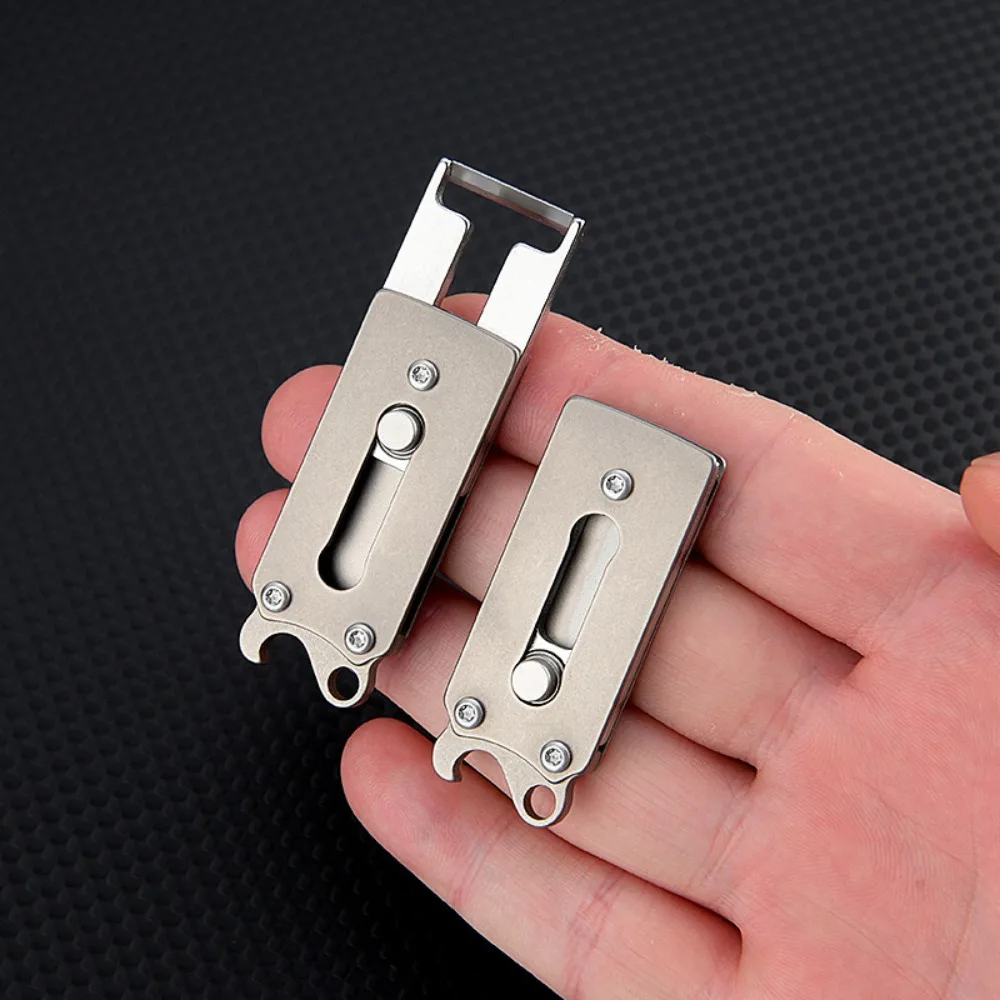 Titanium Alloy Mini Peeler Bottle Opener Keychain Outdoor Camping Multitool Fruit Peeler Key Chain Pendant