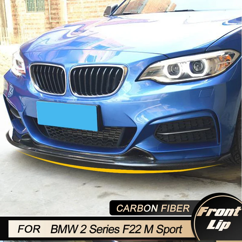 Car Front Bumper Lip Spoiler Splitters for BMW 2 Series F22 F23 M235i M240i M Sport 2014-2016 Front Lip Guard Carbon Fiber