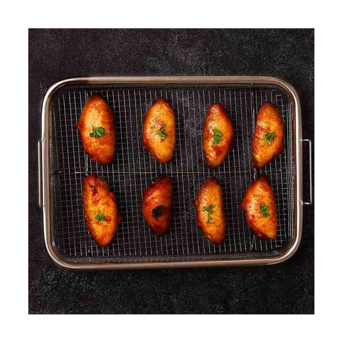 3 Pack Air Fryer Basket for Oven, Stainless Steel Grill Basket Non-Stick Mesh Basket Set, Air Fryer Tray Wire Rack