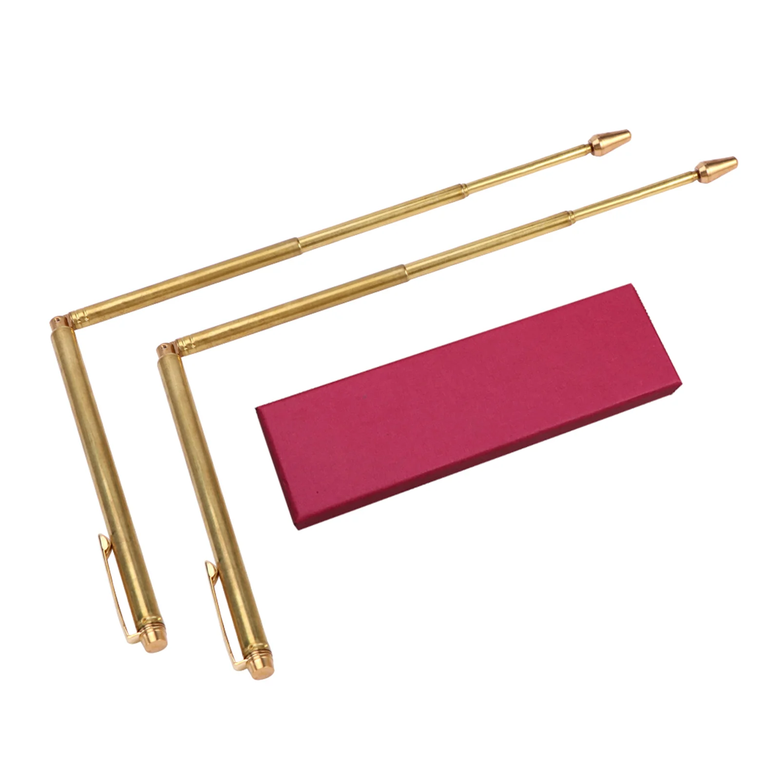 2Pcs Pure Copper Dowsing Rods Metal Detector Rod Water Witching Portable Dragon Seeking Tool Divining Rod Pen