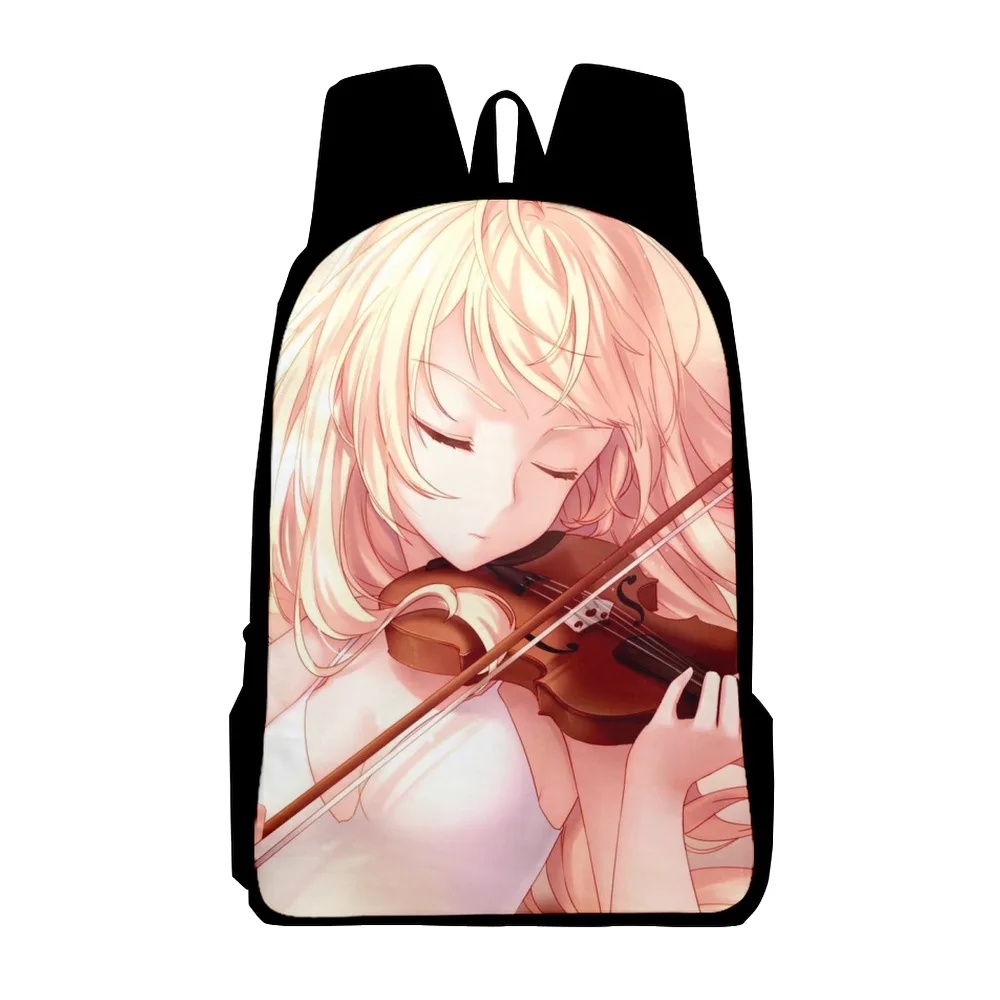 

Hip Hop Popular Your lie in April Notebook Backpacks pupil School Bags 3D Print Oxford Waterproof Boys/Girls Laptop Backpacks