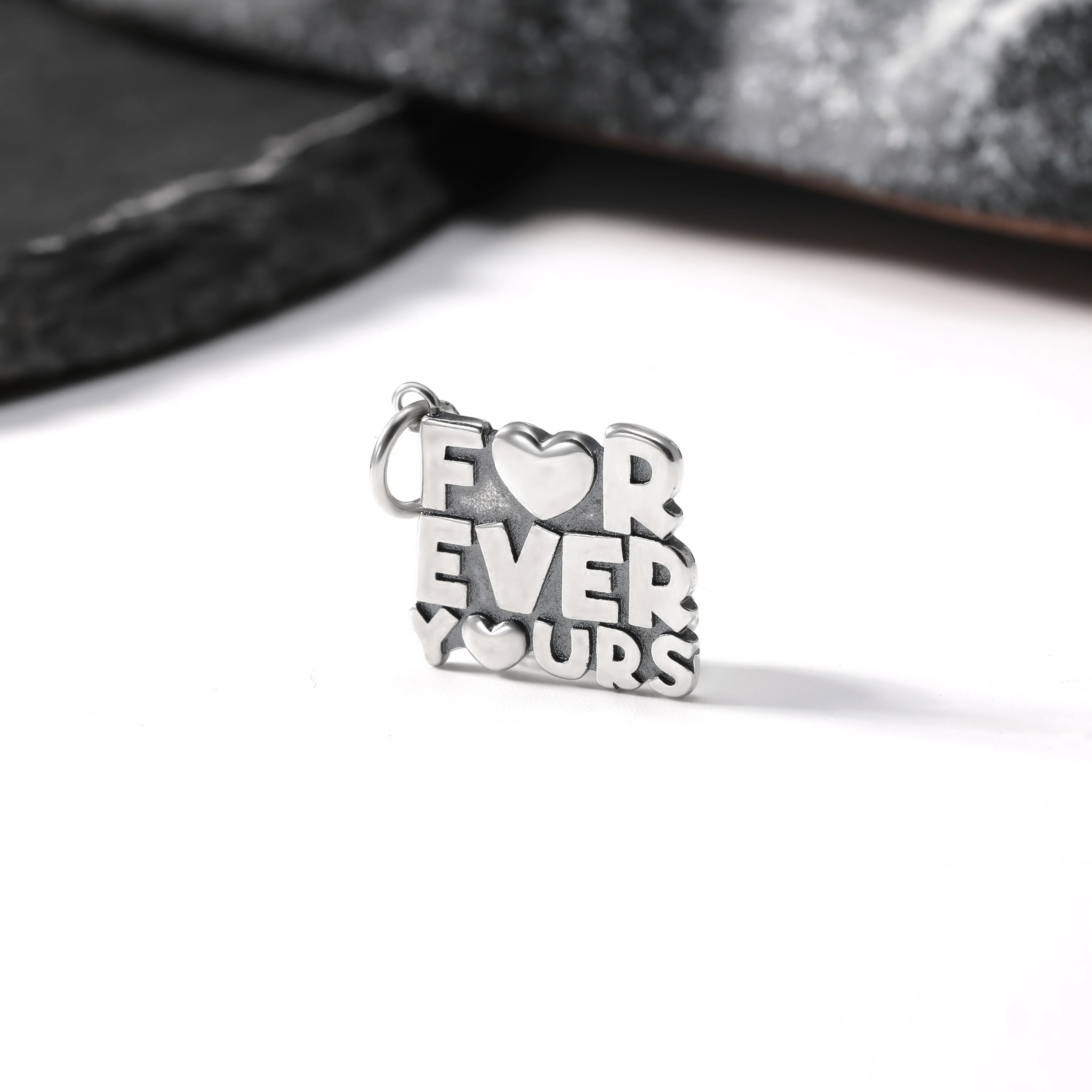 

DJ002 Authentic 925 Pure Silver Retro Fashion Letter Pendant Always Belongs to You Pendant DIY Silver Jewelry