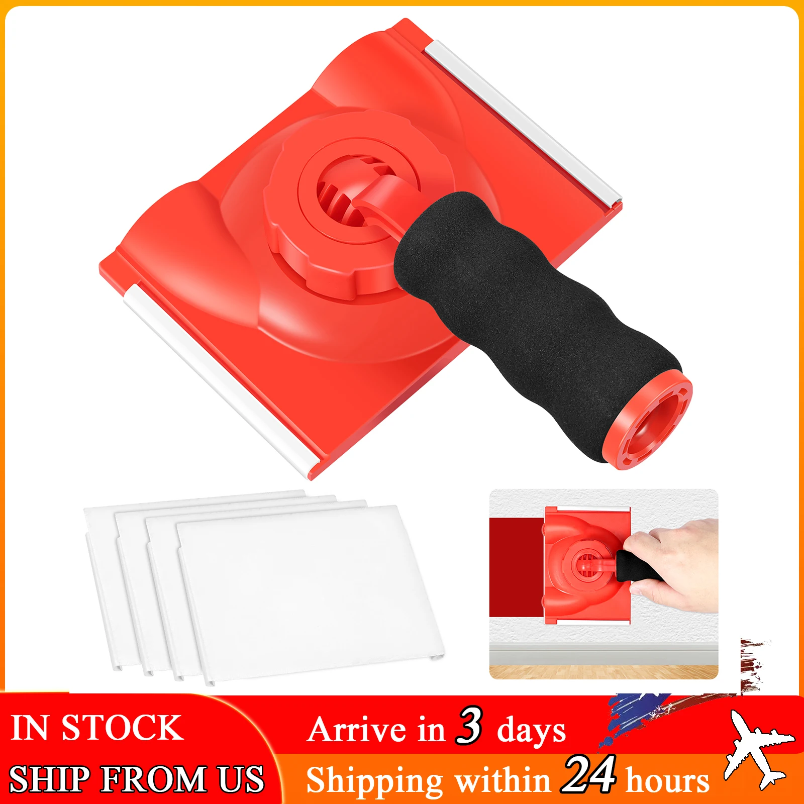 Paint Edger Trimmer Quick Paint Edger Paint Tool with Rotatable Handle Paint Edger Cutting Hand Tool for Wall Painting