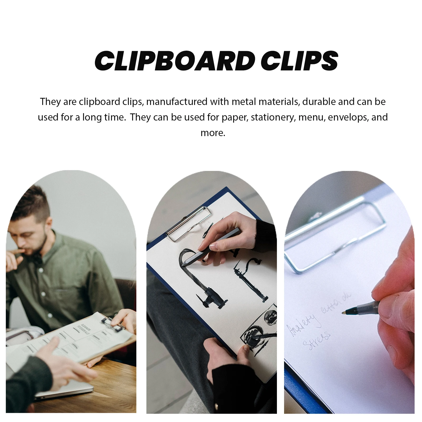 

10pcs Metal Clipboard Multifunctional Clamps Office Supplies Mountable Document Board For Home Office Study File For
