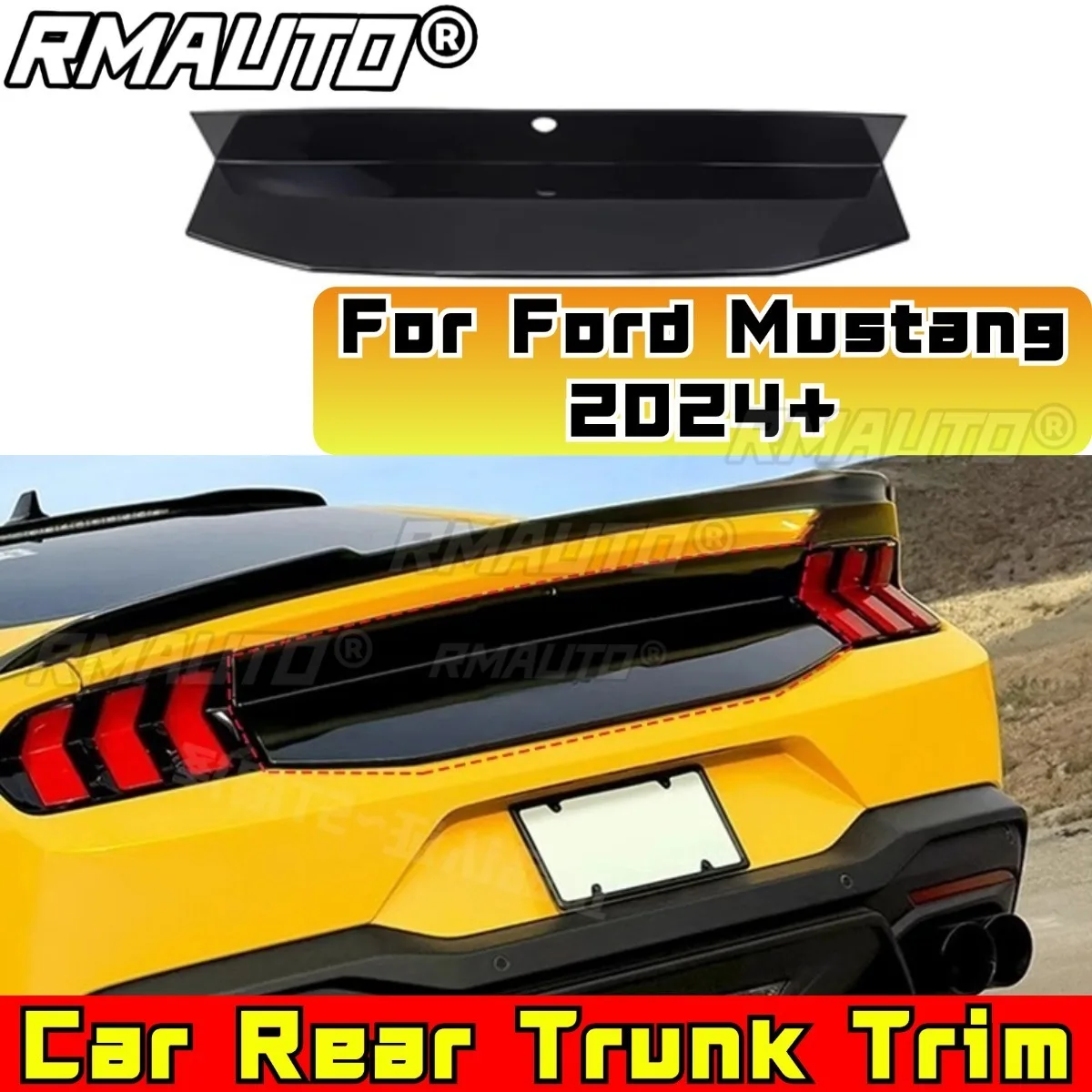 

Car Rear Trunk Decorative Strips Modification Part For Ford Mustang 2024+ Rear Trunk Trim Car Accessories Exterior Part