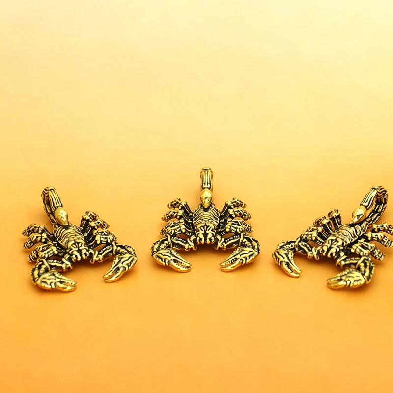 Brass Scorpion Miniatures Figurines Office Desktop Small Ornament Tea Pet Home Decoration Accessories Gifts