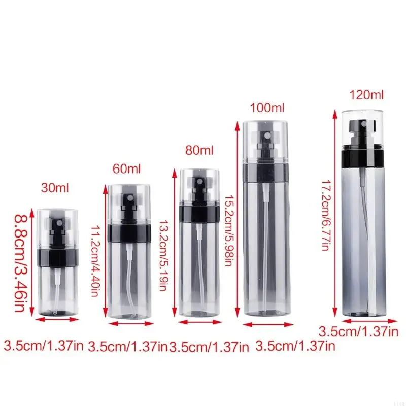 U0DE l Clear Empty Fine Mini Travel Chai Hộp đựng chất lỏng nhỏ có thể đổ lại