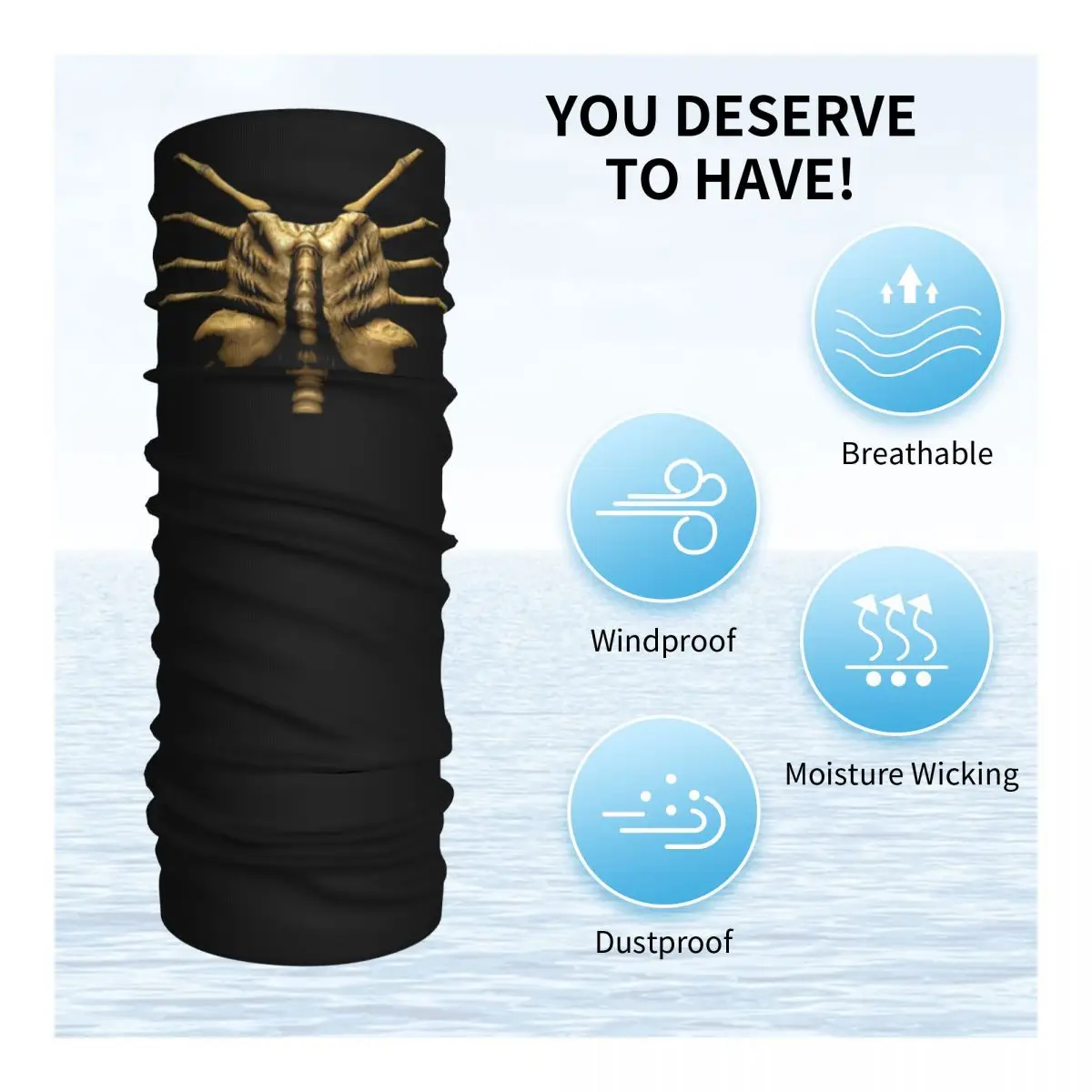 Horror Face Hugger Bandana Neck Gaiter Windproof Face Scarf Cover Men Women Facehugger Alien Xenomorph Headwear Tube Balaclava