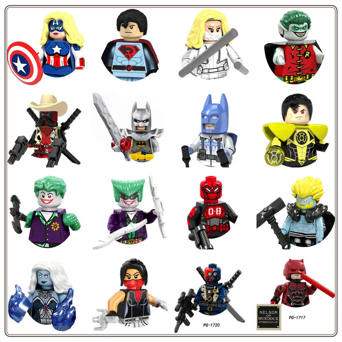 Building blocks Superhero Avengers Batman Deadpool Animated characters Cartoon characters children Mini building brick toys