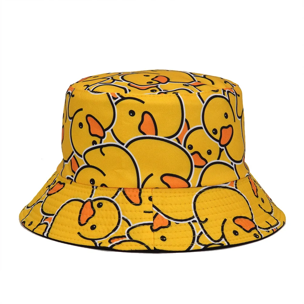 Panama Bucket Hats Animal Letter Print Fisherman Hat Summer Sun For Women Men Reversible Fishing Cap