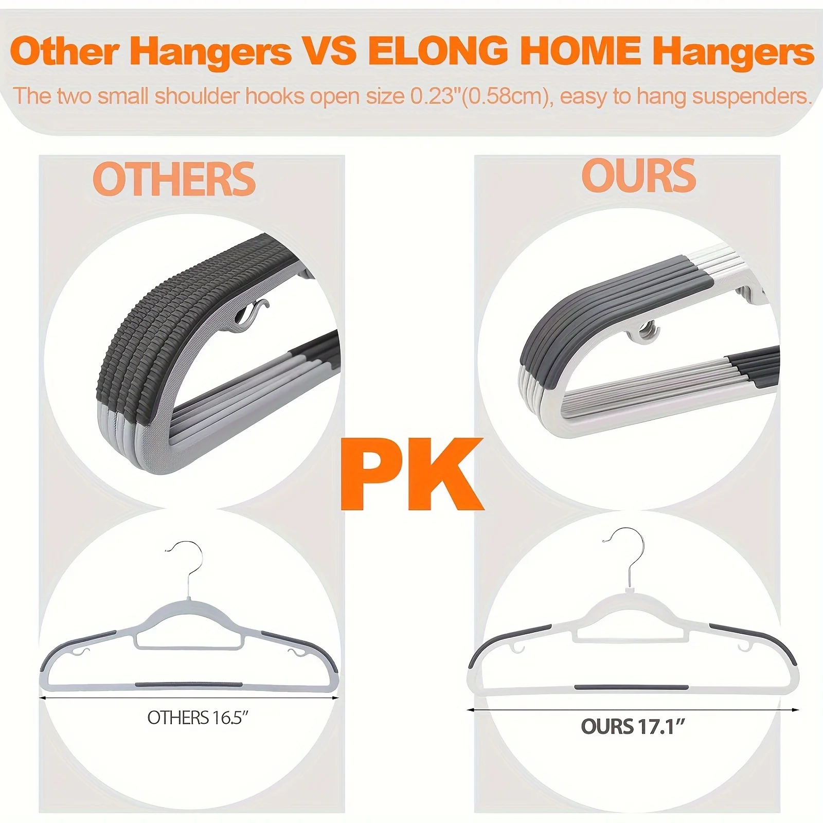 Plastic Hangers Non Slip Slim Clothes Hangers Heavy Duty Thin Plastic Hangers Coat Hangers For Hanging Women/Men Clothes