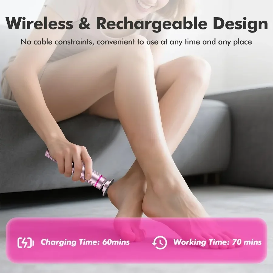 Removedor de callos de pies eléctrico inalámbrico 2 en 1 con herramientas de pedicura profesionales de 13000RPM para uso doméstico San de pie de Metal recargable