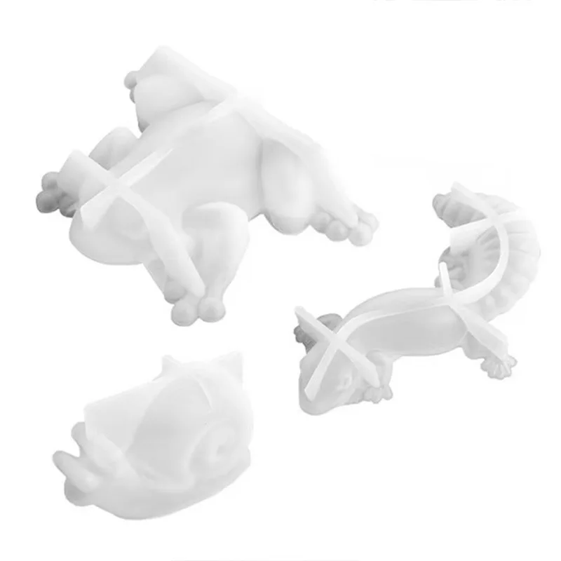 3D Small Animal Silicone Mold Epoxy Resin Desktop Decoration Molds for DIY Room Ornament Frog Lizard Snail Silicone Mould