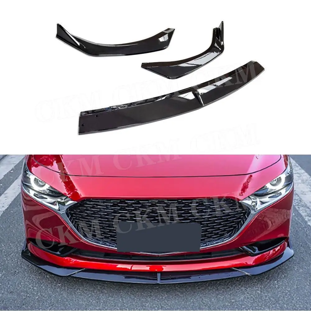 Car Front Bumper Lip Guard Trim Styling Cover Chin Aprons Spoiler Body Kit Diffuser Accessories for MAZDA 3 Axela 2020