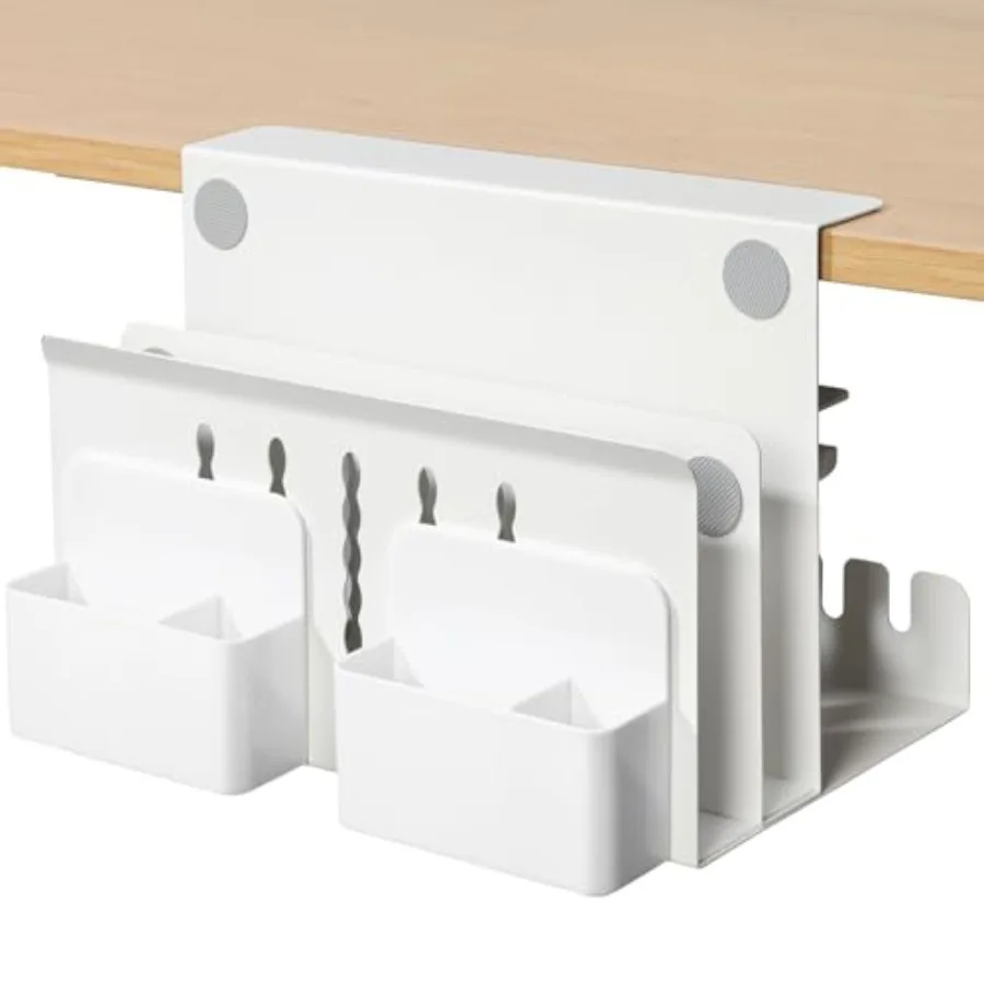 Desk Side Storage Under Desk Laptop Mount Table Side Hanging File Organizer No Drill Clamp On Cable Management Tray Laptop Hold