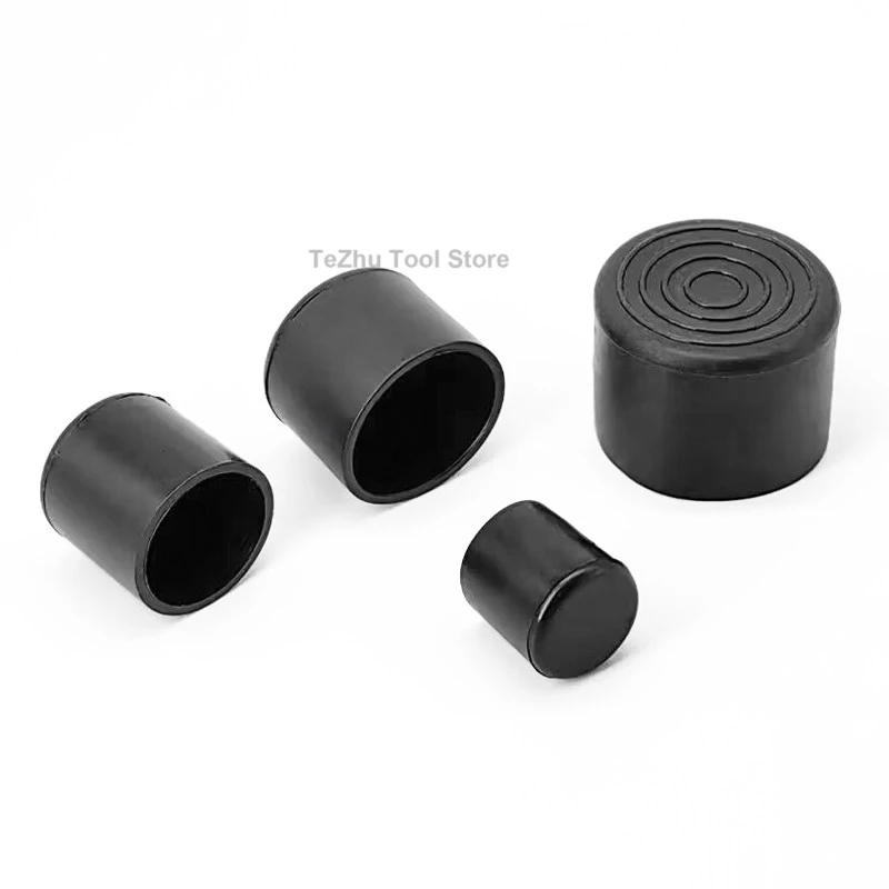 Black Wear Resistant Steel Pipe Sleeve PVC Rubber Dining Table Square Tube Sleeve Furniture Foot Pad Leg Sleeve