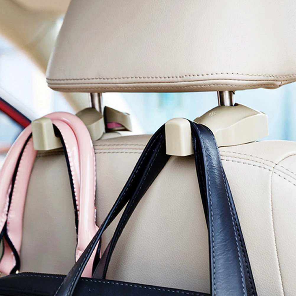 

2 Pair Headrest Hooks Car Hanging Durable Storage No Disassemble Rotatable Hidden Neat Vehicle Back Seat Hook Holder