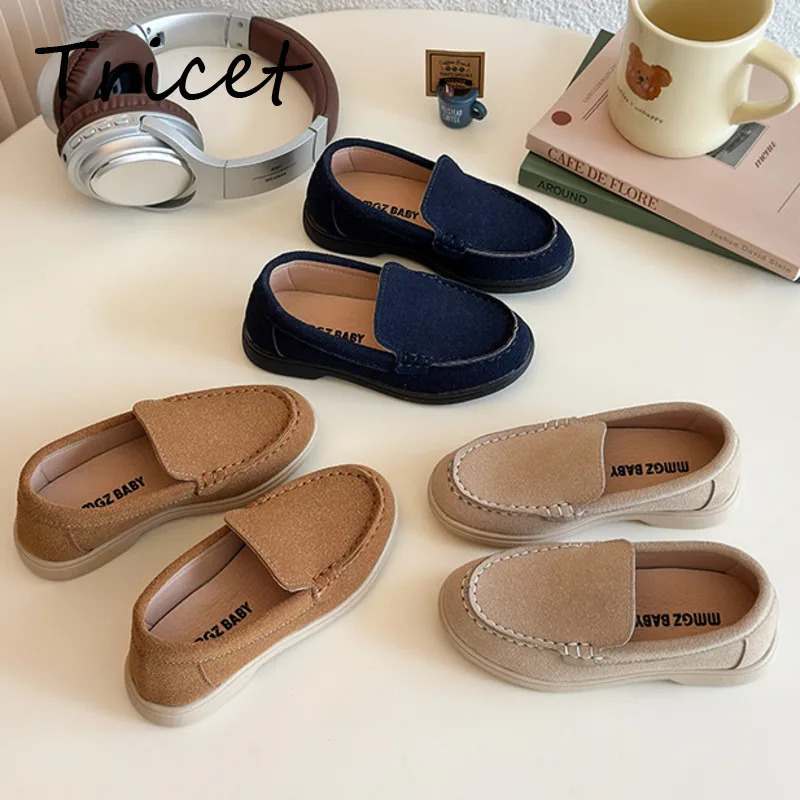 

Spring Autumn Solid Children Loafers PU Leather Soft Bottom Boys Girls Flats Shoes Casual Anti Slip Slip On Kids Shoes