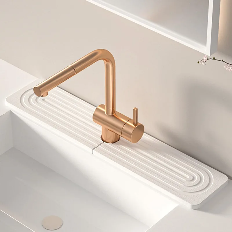 

Mat for Kitchen Sink Splash Guard Kitchen Bathroom Sink Hand Wash Mat Diatom Mud Water-absorbing Quick-drying Hard Mat