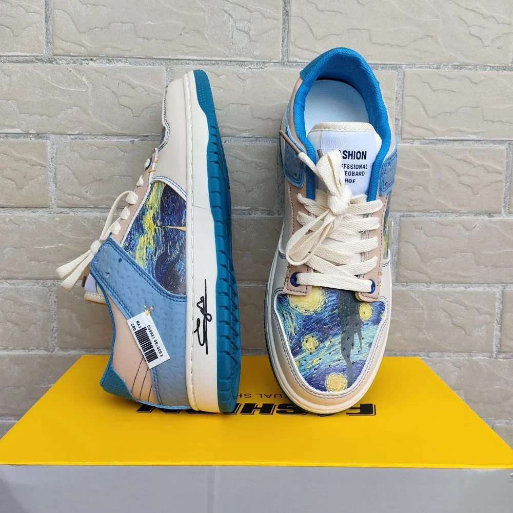 Van Gogh Men Women casual Shoes Male Platform Sneakers Girls Casual kateboarding Shoes flats 3D graffiti The Starry Night