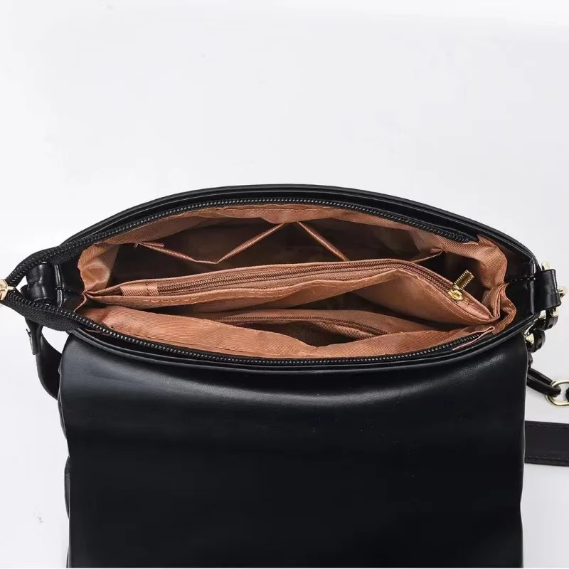 Mini bolsa de ombro plissada PU para mulheres, monocromática, Cute Trend Design, casual, compras, viagens, Crossbody, nuvens