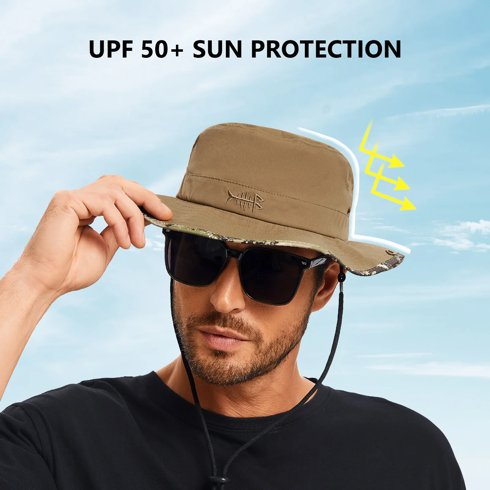 Sombrero Bucket Hat Plegable Bassdash UPF50+ para pesca y safari - imagen 4