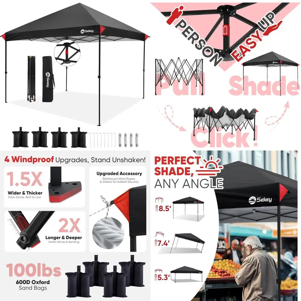 

10x10 Instant Pop Up Canopy with One-Push Setup - 99% UV Blockage for Outdoor Events and Parties, Easy Up Shade Solution