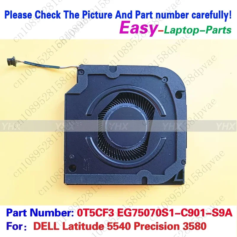 GYX New For DELL Latitude 5540 Precision 3580 CPU COOLING FAN 0T5CF3