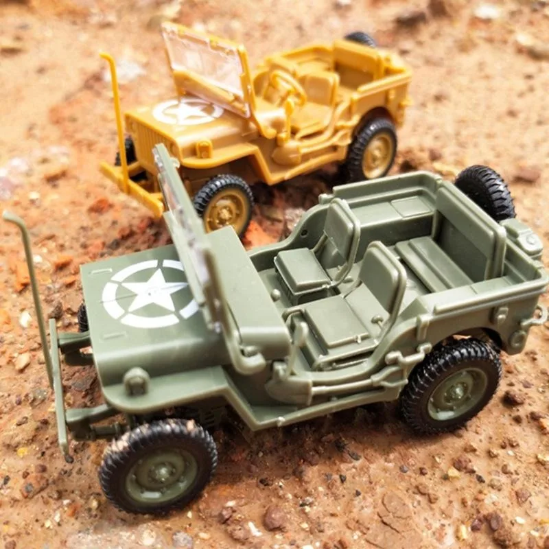 4D Assembled 1/48 Willis Jeep SUV Military Fighting Vehicle Toy Gift Assembly Military Toy
