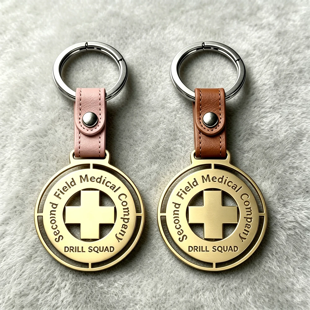 Custom Pendant Keychain Custom Logo/Image Stainless Steel Keychain Vintage Leather Belt Keychain Personalized Custom Jewelry
