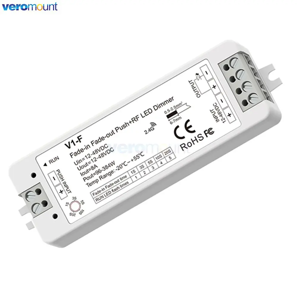 Skydance DC12V-48V V1-F kontroler LED wcisnąć ściemniacz blaknięcie-zanikanie przyciemniane w celu regulacji jednokolorowa taśma LED jasności