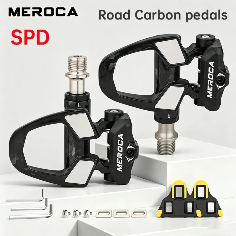 pedali-da-strada-in-carbonio-meroca-con-3-cuscinetti-per-sistema-shimano-spd-pedali-clipless-in-fibra-di-carbonio-con-tacchette-antiscivolo-per-bici-da-corsa
