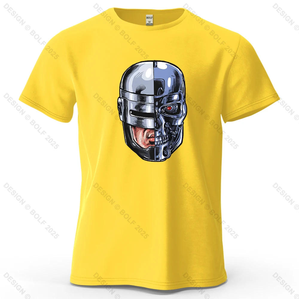 Cyber Clone Printed Cotton Loose Fit Sci-fi Pattern Women's Top T-shirt, Streetwear Daily Men's and Women's T-shirt