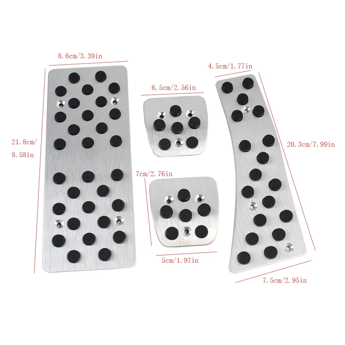 Aluminum Pads Pedal Set For Honda Civic 8th 2006~2009 2010 2011 Manual MT Clutch Brake Gas Foot Pedal Pad Cover (Need drilling)