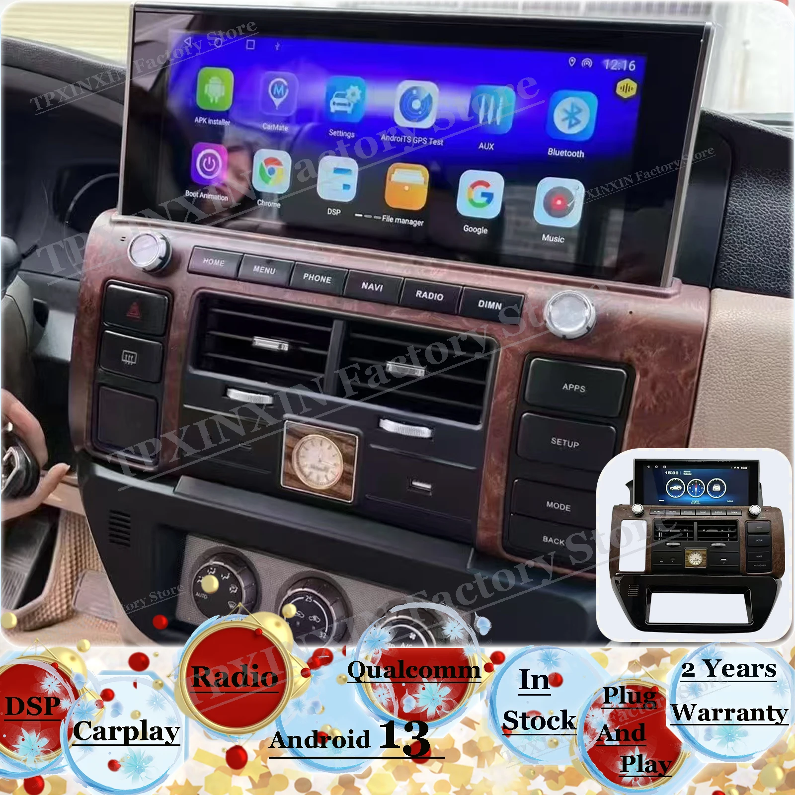 Car Radio Android 13 Multimedia AI Voice Stereo For Nissan Patrol Y61 2006~2021 2022 For Lexus LX570 GPS Navigation  Head Unit