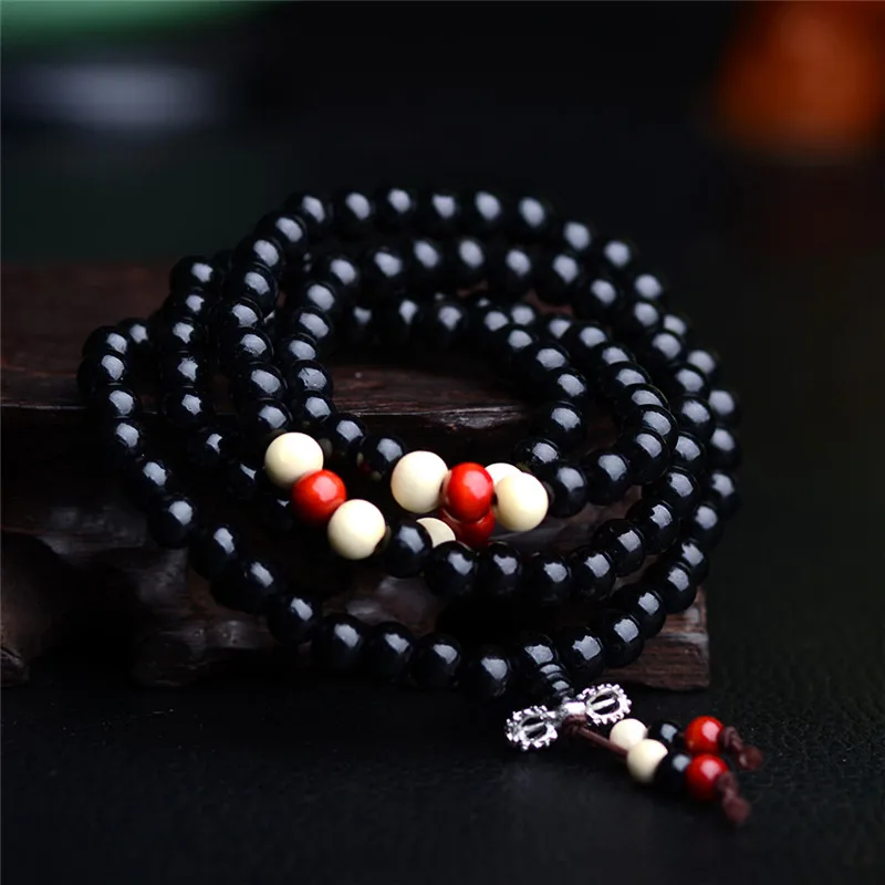 8mm Natural Sandalwood Buddhist Buddha Rosary Beads Prayer Beads Mala 108 Beads Bracelets Unisex Men Bracelets & Bangles Jewelry