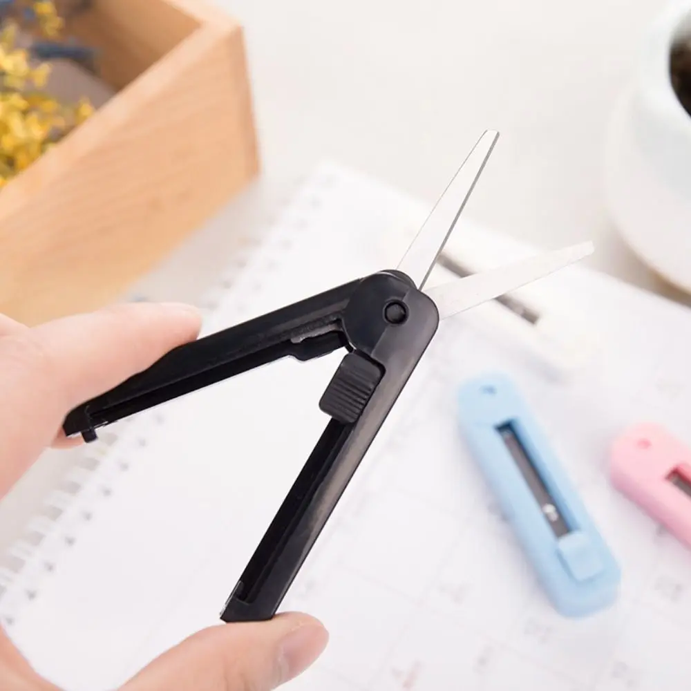 Portable Paper-Cutting DIY Stationary Student Mini Fodable Scissor Handwork Art Tools Handcraft Scissor Safe Folding Scissor