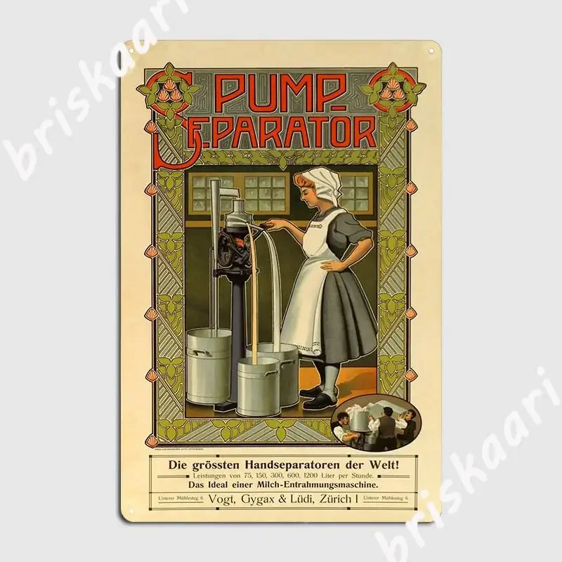 Retro Pump Separator Die Grossten Handseparatoren Des Welt Metal Sign Wall Pub Club Bar Poster Retro Tin Sign Poster