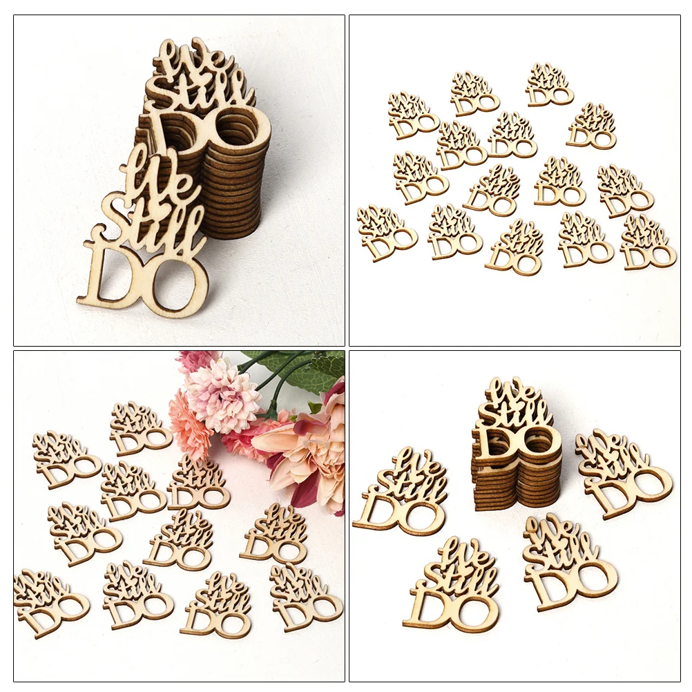 15 قطعة من قطعة الخشب ديكور من الخشب الطبيعي دعامة الزفاف كلمة إنجليزية ما زلت تفعل حفلة المنزل معلقة خلفية الصورة الحرفية #3