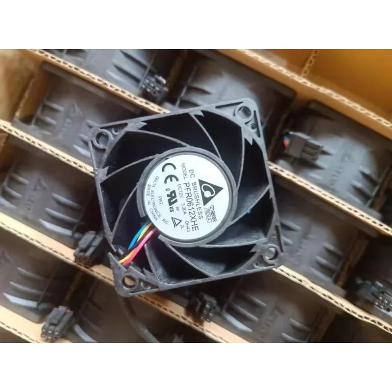 Delta Electronics PFR0612XHE DH43 DC 12V 3.30A 60x60x38mm 4-wire Server Cooling  Fan