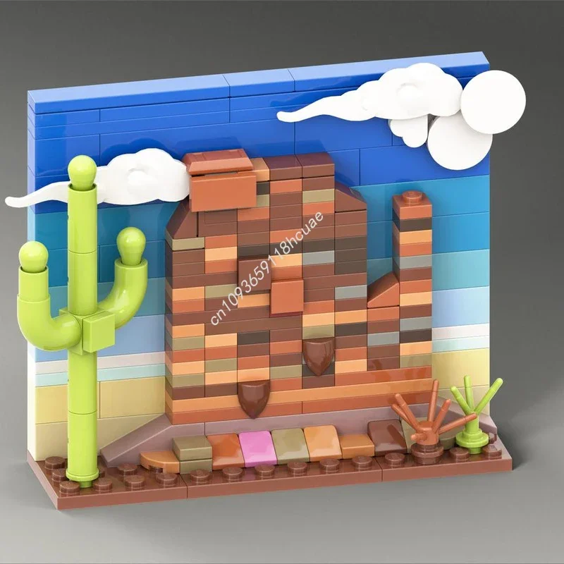 

Набор строительных блоков MOC AZ Monument Valley, 203 детали, для сборки, рождественский, развивающий, уникальный подарок для взрослых любителей, идея для подарка