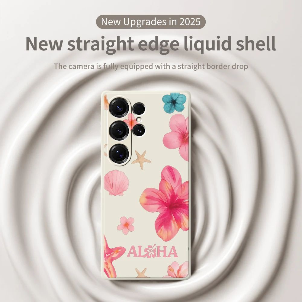 여름 꽃 무늬 삼성 갤럭시 S25 S24 S23 S22 S21 S20 울트라 플러스 S23 FE S21FE S20FE S10 플러스 실리콘 케이스/커버