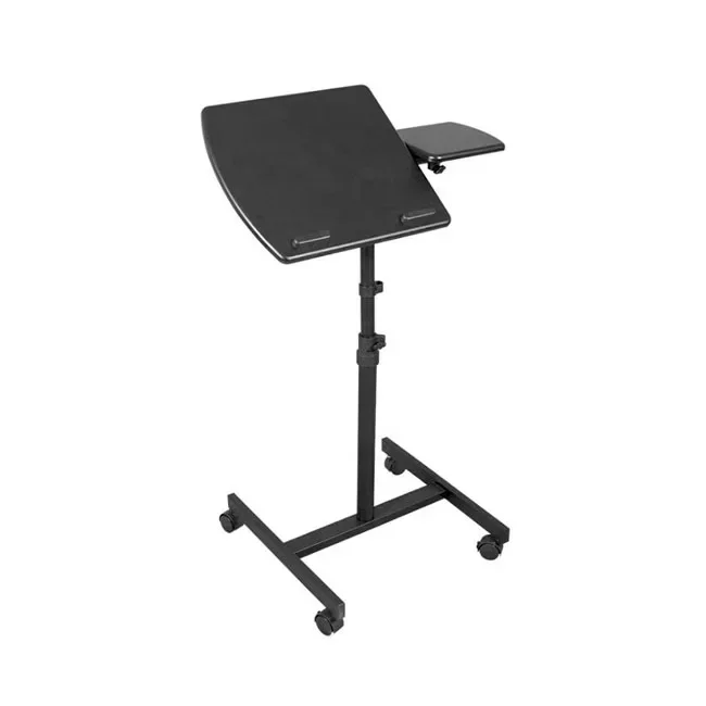 Adjustable Laptop Stand With Wheels Ergonomic Table Mouse Pad Floor Computer Stand Roller