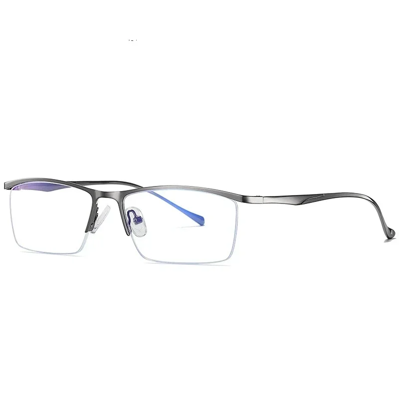 

Blue Light Blocking Half Frame Reading Glasses Ultra Light Alloy Computer Optical Prescription Eyeglasses Frame Men 5910