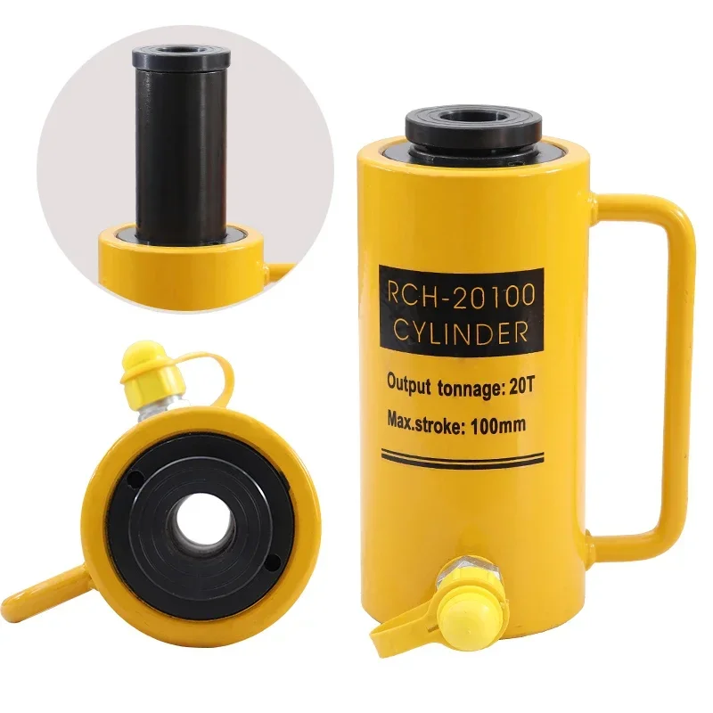 RCH-20100 Hollow Hydraulic Cylinder Output 20 Tons Stroke 100mm Hydraulic Jack with CP-700 Manual Pump